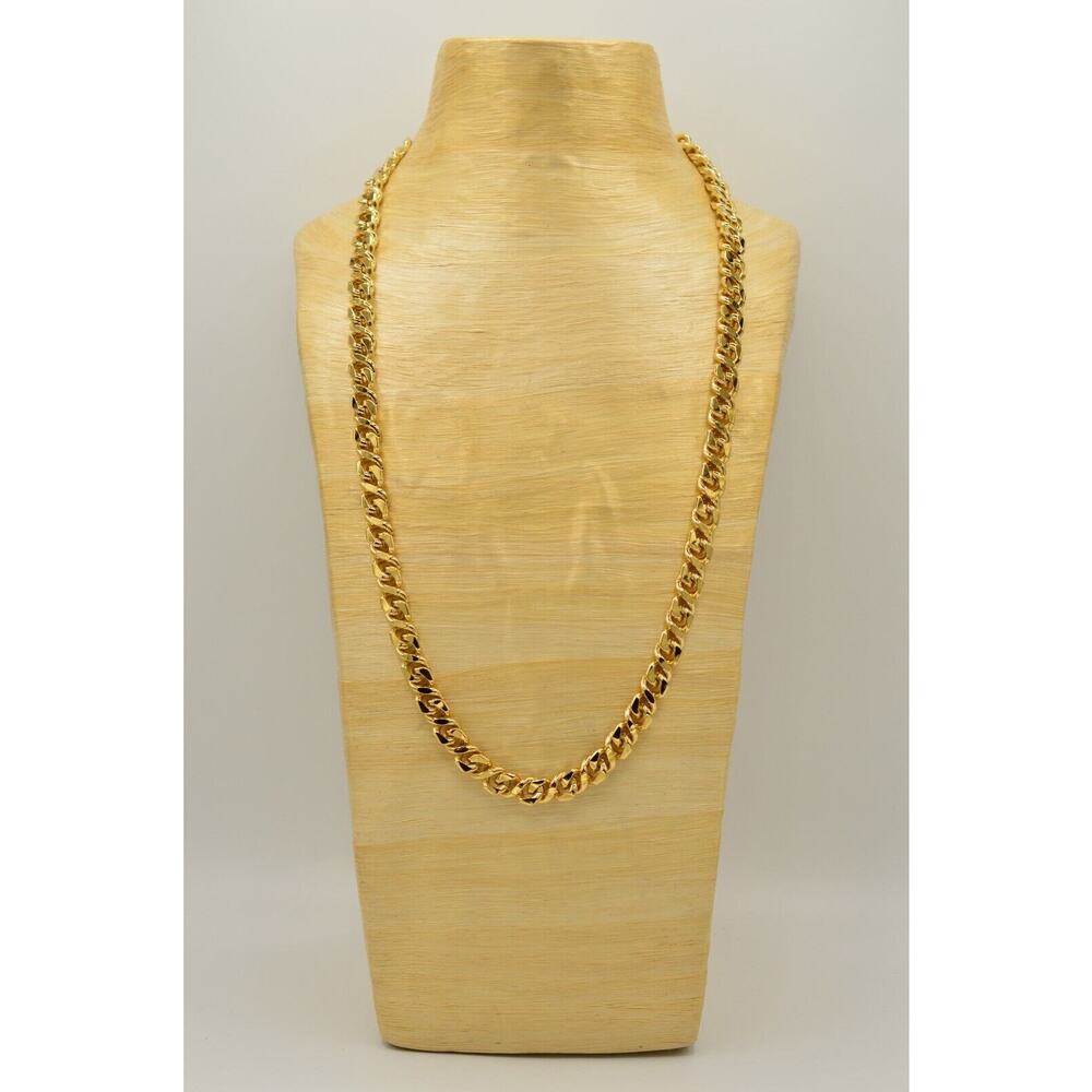 Givenchy Vintage 30" Cuban Chain Necklace Heavy Chunky Gold Signed 1980s Bin2C - Picture 4 of 12